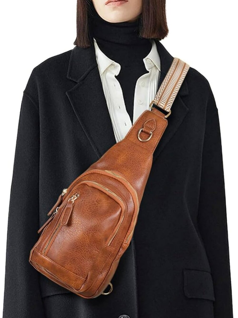 Leather Cross Body Sling Bag for Women Crossbody Trendy Quality w Strap